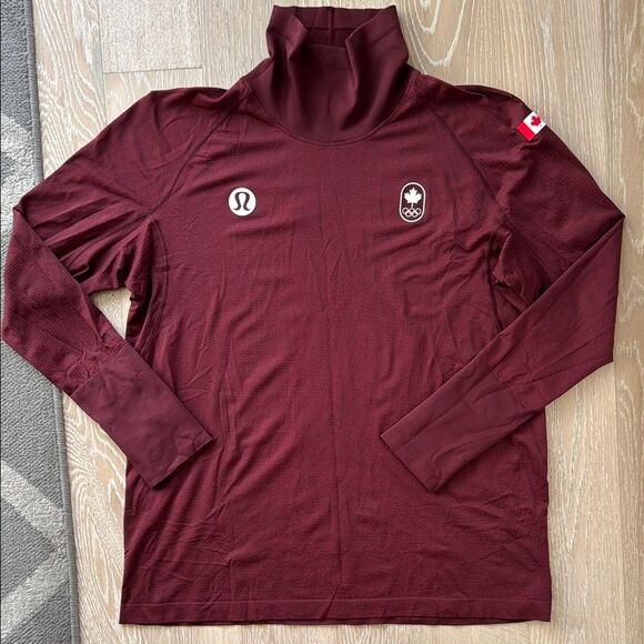lululemon athletica Tops - lululemon Swiftly Tech Turtleneck Long Sleeve Team Canada Olympics Red Sz18